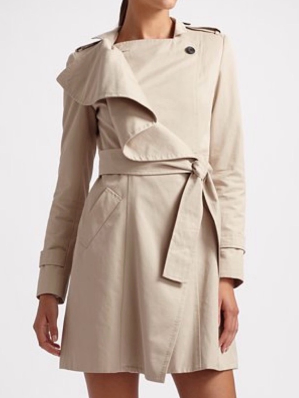 Diane Von Furstenberg Spy Ruffle Trench Coat